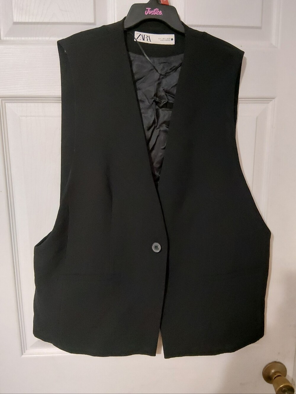 Zara Black Sleeveless Tailored Vest
